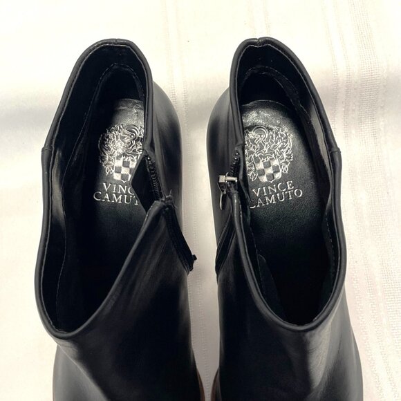 Vince Camuto Women's Pezlee Island Stiletto Black Leather Booties Size 10M - Picture 9 of 12